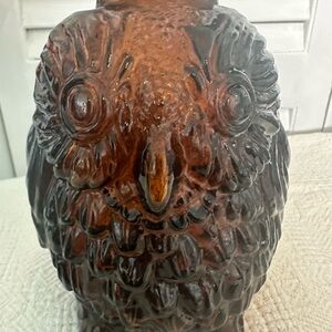Glass Wise Old Owl bank